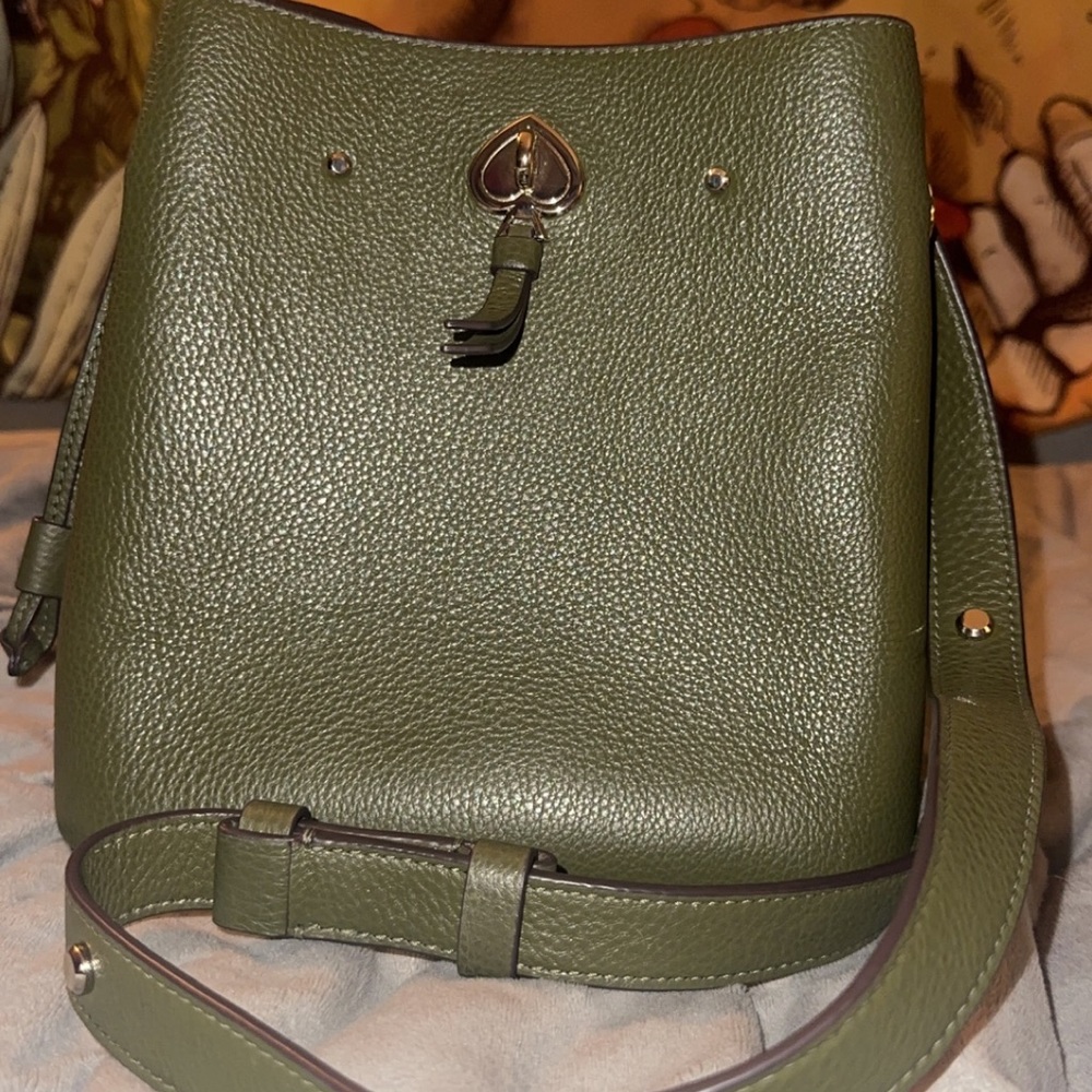 Kate spade green crossbody bucket bag